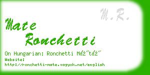 mate ronchetti business card